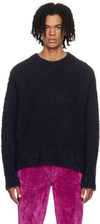 Темно-синий свитер с круглым вырезом Темный SUNNEI