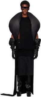 Черный Пуховый кардиган в форме пончика Черный Rick Owens