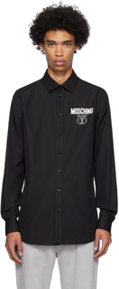 Черная рубашка с принтом Moschino