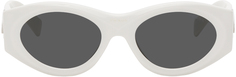Белые овальные солнцезащитные очки в стиле ретро Prada Eyewear