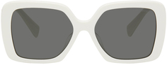 Белые солнцезащитные очки с блеском Miu Miu Eyewear