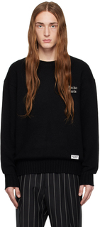 Черный свитер с круглым вырезом WACKO MARIA