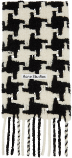 Бело-черный шарф с узором «гусиные лапки» Acne Studios