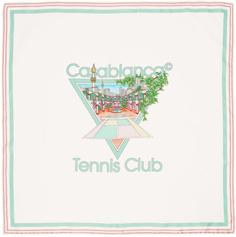 Белый шарф с изображением теннисного клуба Casablanca