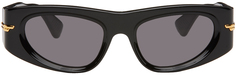 Черные овальные солнцезащитные очки Bottega Veneta