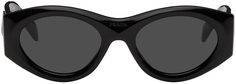 Черные овальные солнцезащитные очки Prada Eyewear