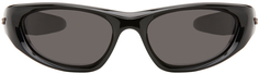 Черные блестящие овальные солнцезащитные очки Bottega Veneta