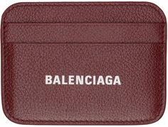 Темно-красная визитница с принтом Balenciaga