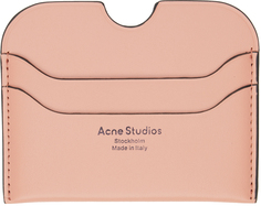 Визитница розового цвета с логотипом Salmon Acne Studios