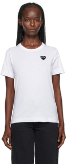 COMME des GARCONS PLAY Бело-черная футболка с нашивкой в ​​виде сердца Comme des Garçons