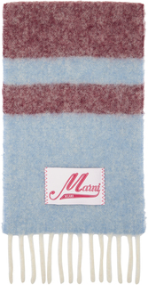 Синий полосатый шарф Marni
