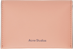 Двойная визитница розового цвета с лососем Acne Studios