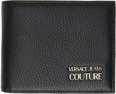 Черный кошелек двойного сложения с логотипом Versace Jeans Couture