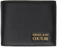 Черный кошелек двойного сложения с логотипом Versace Jeans Couture