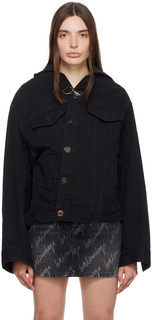 Черная джинсовая куртка с капюшоном Balenciaga