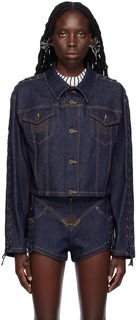 Джинсовая куртка Indigo на шнуровке Jean Paul Gaultier