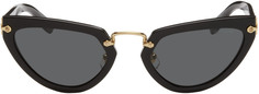 Черные солнцезащитные очки «кошачий глаз» Miu Miu Eyewear