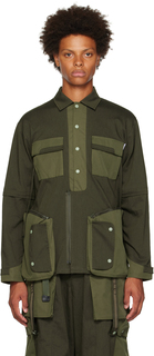 Зеленая куртка со съемными рукавами Archival Reinvent
