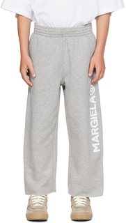 MM6 Maison Margiela Kids Серые спортивные штаны с принтом