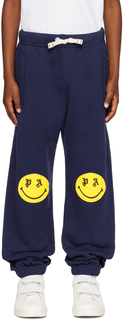 Детские темно-синие спортивные штаны Palm Angels с вышивкой