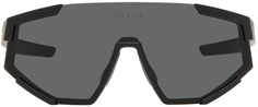 Черные солнцезащитные очки Linea Rossa Shield Prada Eyewear