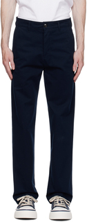 AMI Alexandre Mattiussi Темно-синие брюки со складками