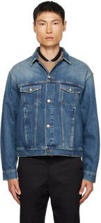 Синяя джинсовая куртка Burberry с эффектом потертостей