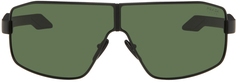 Черные солнцезащитные очки с щитком Prada Eyewear