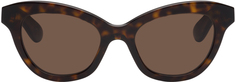 Солнцезащитные очки «кошачий глаз» черепаховой расцветки Alexander McQueen