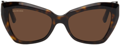 Солнцезащитные очки «кошачий глаз» черепаховой расцветки Balenciaga