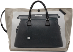 Бежево-черная сумка-тоут 5AC Trompe-Loeil Maison Margiela