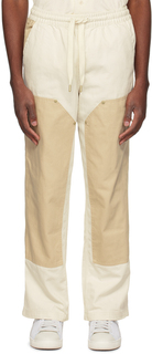 Бело-бежевые брюки-карго Rhude Puma Edition
