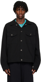 Черная куртка с раздвинутым воротником Acne Studios