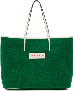 Маленькая зеленая сумка-тоут Janus Marni