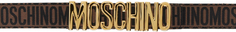 Moschino Коричневый жаккардовый ремень с логотипом