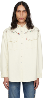 Anna Sui Эксклюзивная белая джинсовая куртка SSENSE