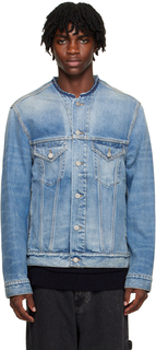 Синяя джинсовая куртка без воротника Maison Margiela