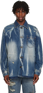 Синяя джинсовая куртка с потертостями ADER error