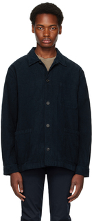 Темно-синяя куртка с двумя карманами Sunspel