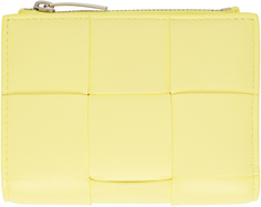 Желтый кошелек двойного сложения на молнии Bottega Veneta