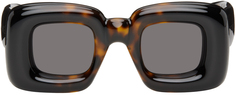 Завышенные прямоугольные солнцезащитные очки черепаховой расцветки LOEWE