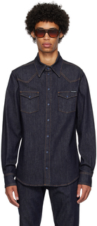 Темно-синяя джинсовая рубашка на кнопках Dolce &amp; Gabbana