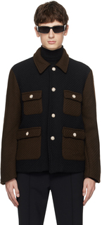 Черно-коричневая куртка с четырьмя карманами Ernest W. Baker
