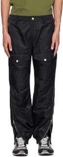 Черные брюки-карго на молнии Moschino