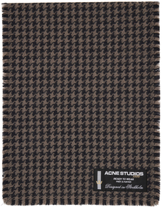 Серо-черный шарф с узором «гусиные лапки» Acne Studios