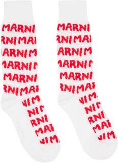 Белые жаккардовые носки Lily Marni