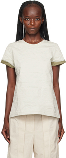 Футболка Off-White и цвета хаки Перламутровая раздавленная футболка Christopher Esber