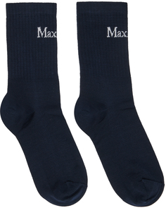 Темно-синие носки с логотипом Max Mara Leisure