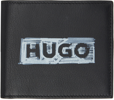 Черный кошелек с принтом Hugo