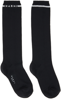 Черные компактные носки с логотипом Marni